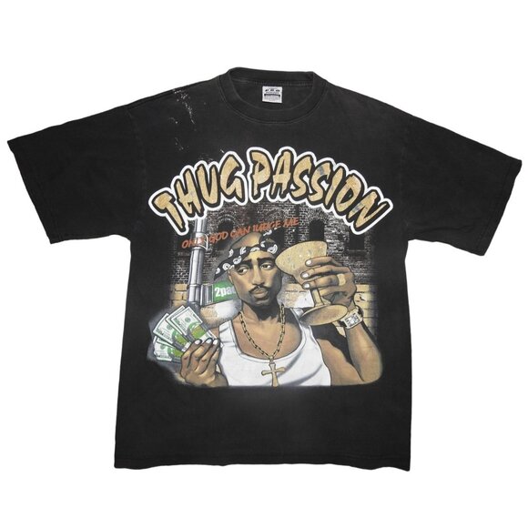 Vintage Y2K Tupac 2Pac Thug Passion Only God Can Judge Me Rap Tee T-Shirt XL - Picture 1 of 6